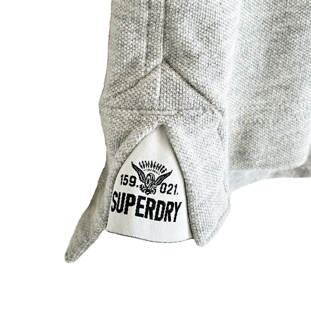 Superdry Men's 1 Japan Gray Crewneck Short Sleeve Polo Shirt Size S NWT $60 - Picture 5 of 5